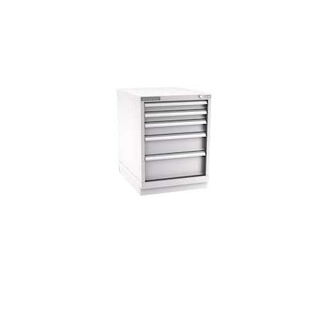 Champion Tool Storage Modular Drawer Cabinet, 5 Drawer, Light Gray, Steel, 22 in W x 28-1/2 in D x 30 in H N12000502ILCFTB-LG